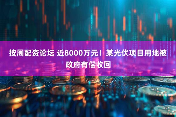 按周配资论坛 近8000万元！某光伏项目用地被政府有偿收回